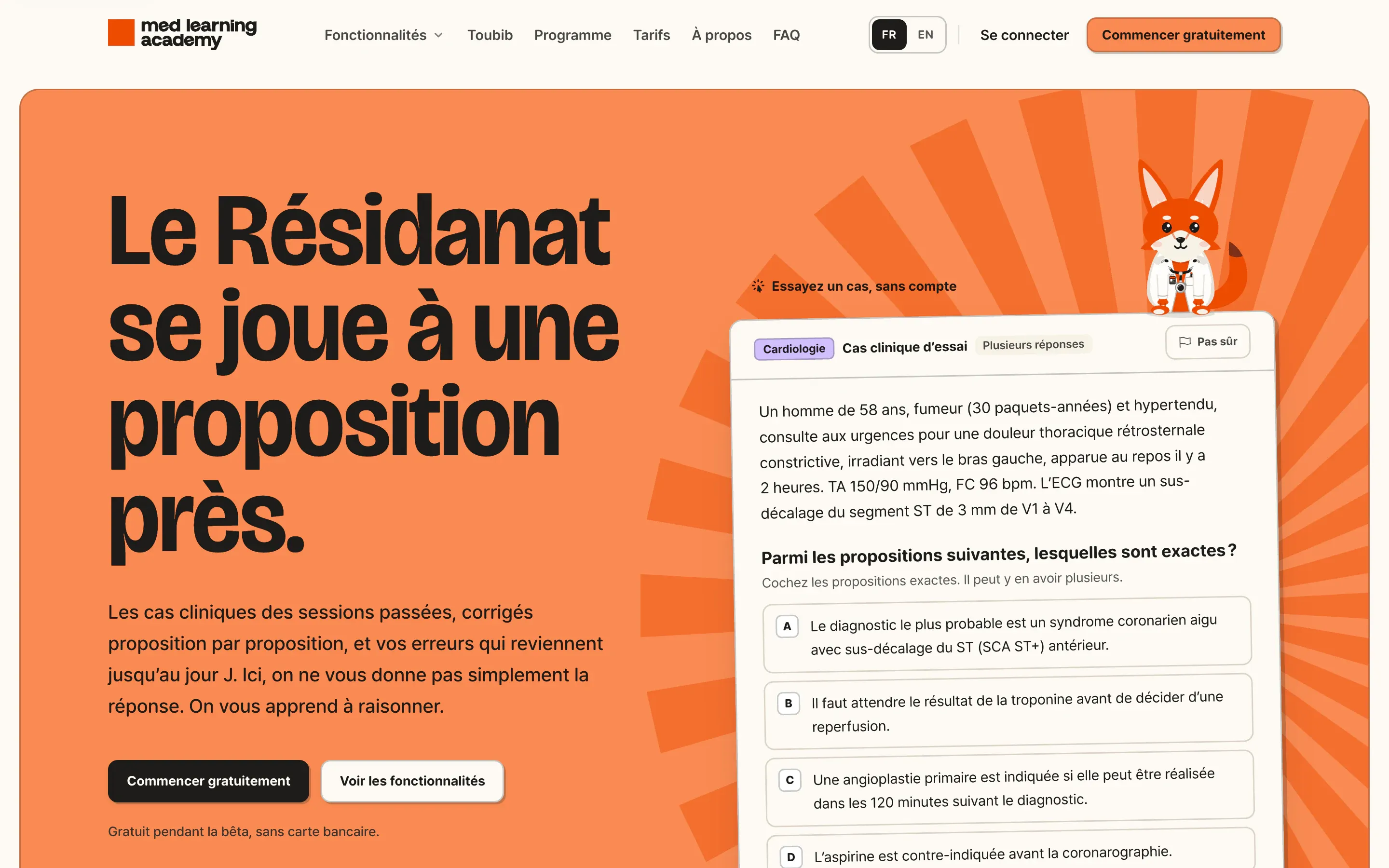 Med Learning Academy, the home page