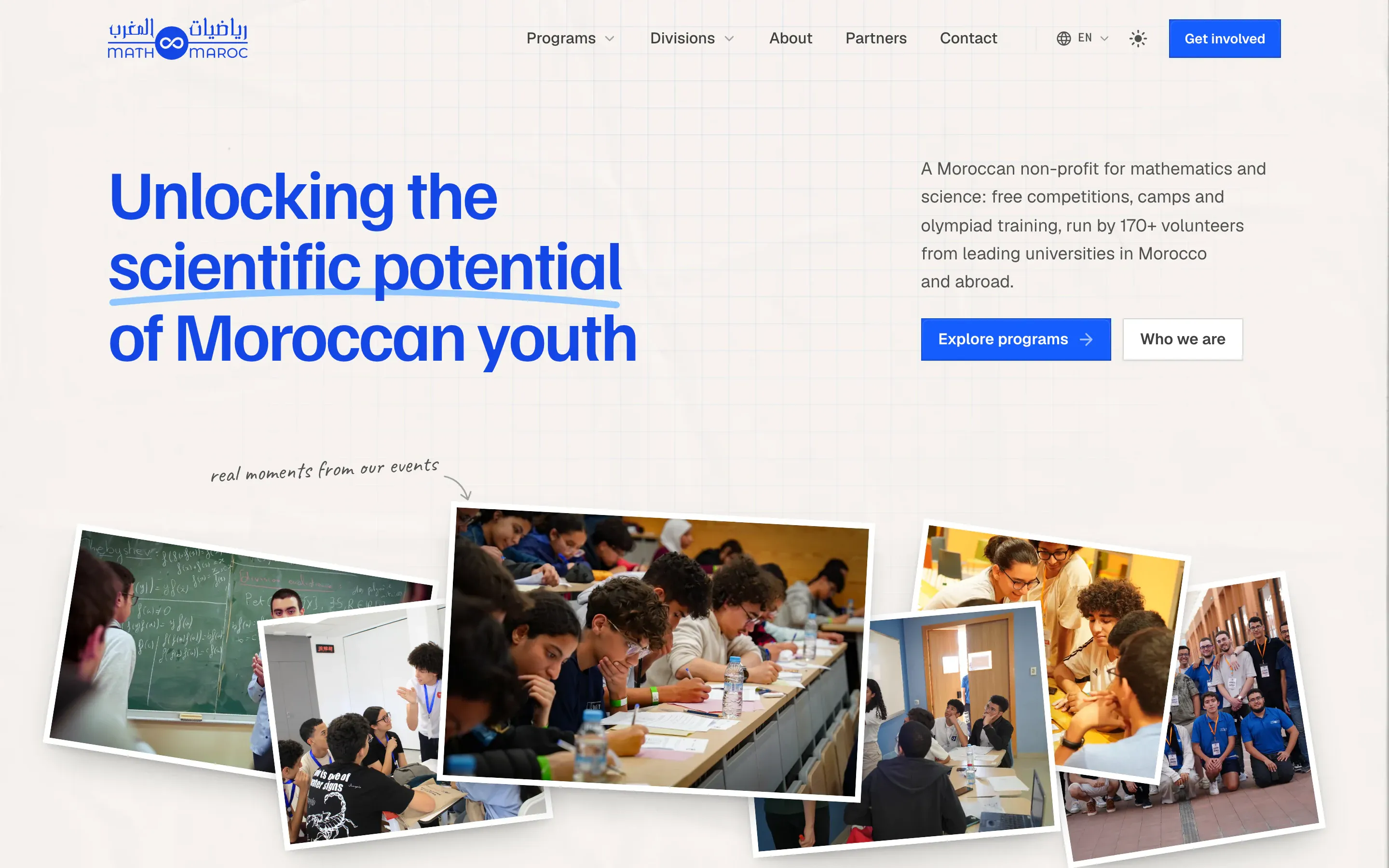 Math&Maroc, the home page
