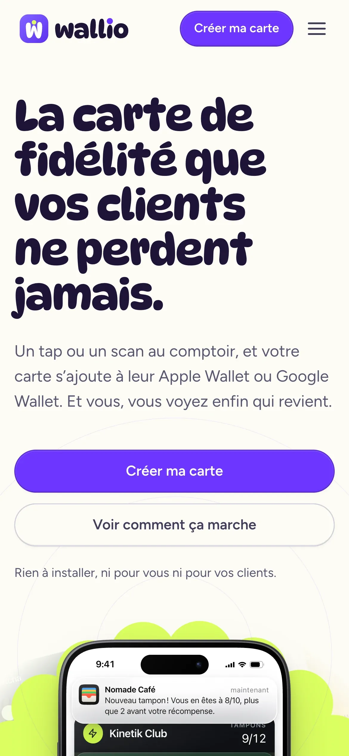 Wallio on a phone
