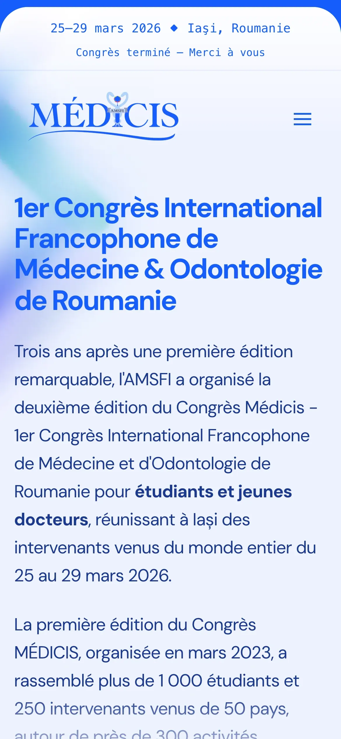 Congrès Médicis on a phone