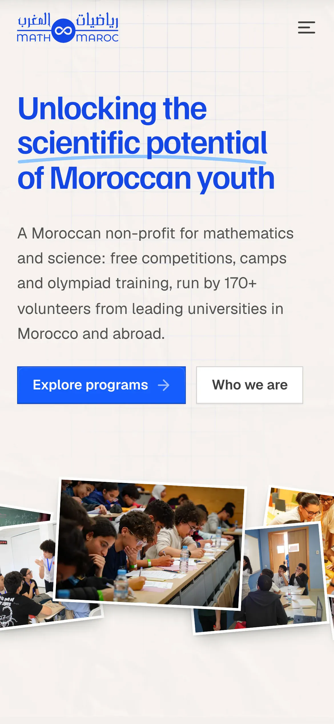 Math&Maroc on a phone